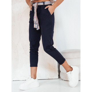 Ženske temno modre hlače s pasom