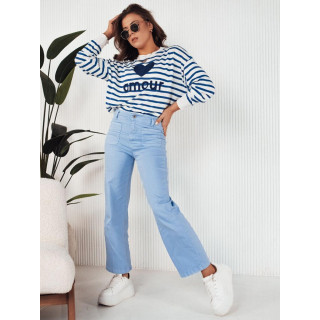 Svetlo modre ženske hlače na zvonec