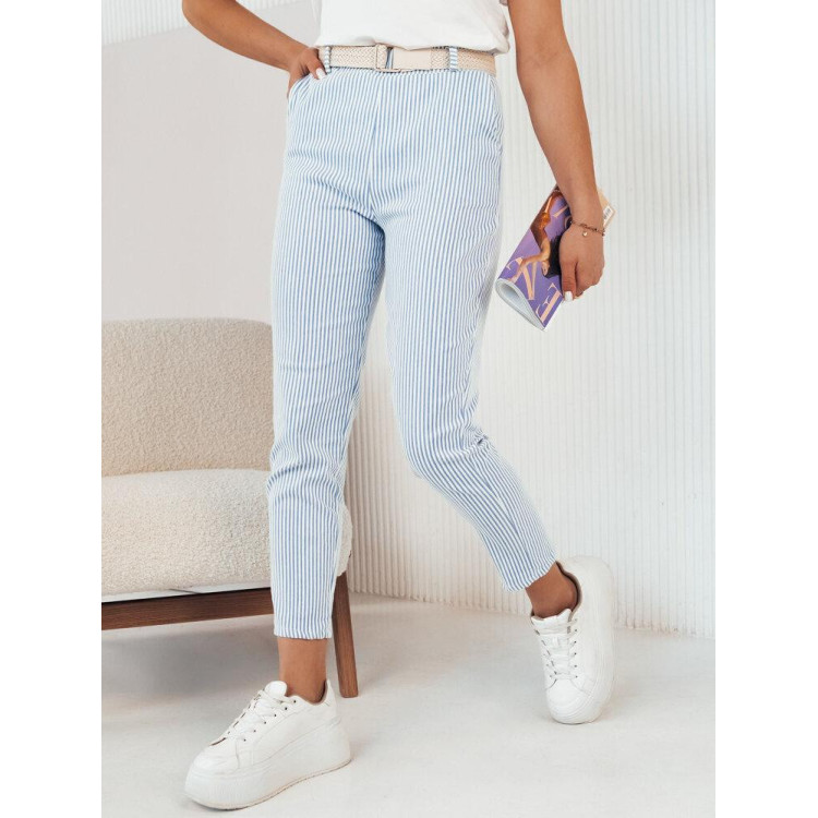 Ženske modro-bele črtaste hlače