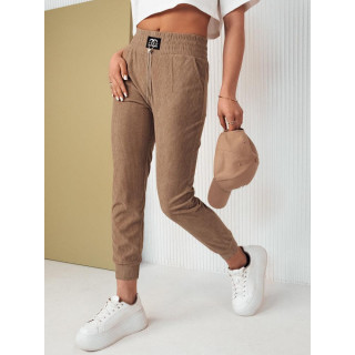 Menchester rjave trenirke z visokim pasom