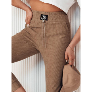 Menchester rjave trenirke z visokim pasom