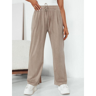 Ženske široke hlače v bež barvi