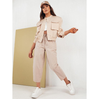 Balonaste ženske hlače v bež barvi