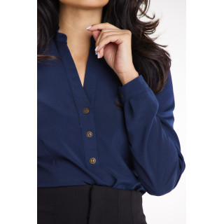 Oprijeta ženska srajca v temno modri barvi