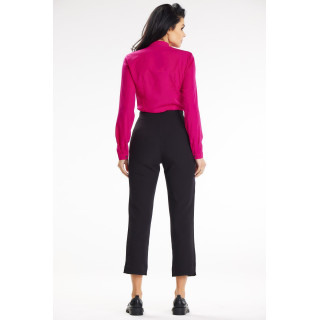 Ženska fuksija srajca s stoječim ovratnikom