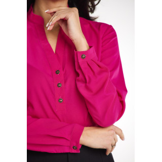 Ženska fuksija srajca s stoječim ovratnikom