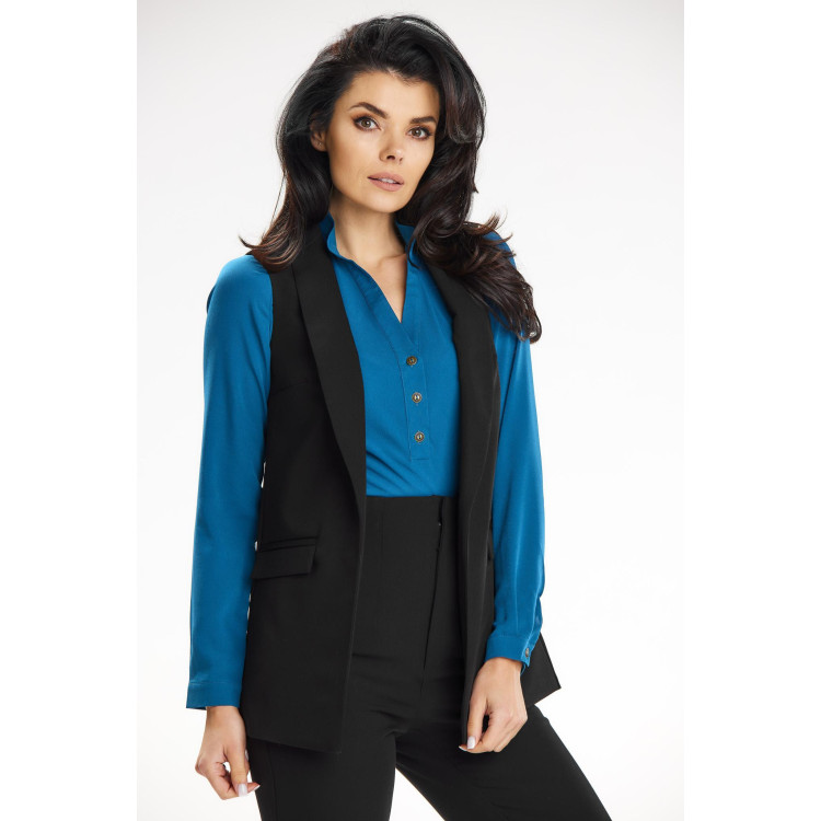 Eleganten ženski telovnik črne barve