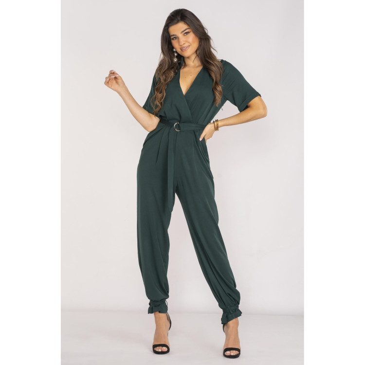 Ženski zeleni kombinezon s pasom