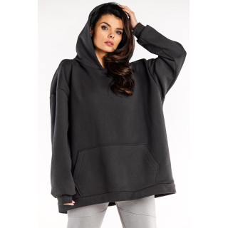 Oversize ženska temno siva jopica