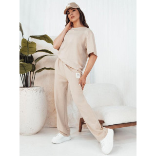 Udoben ženski komplet v bež barvi