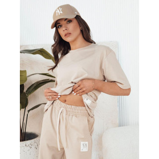 Udoben ženski komplet v bež barvi