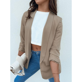 Rjava ženska jakna s črtami