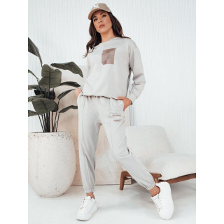 Svetlo siv ženski komplet s potiskom