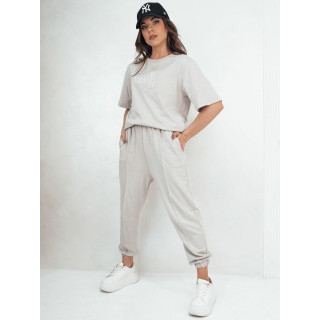 Siv ženski komplet majica in hlače