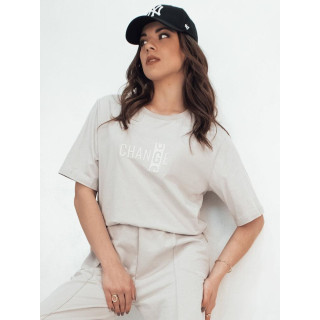 Siv ženski komplet majica in hlače