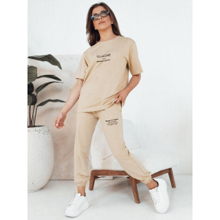Bež ženski komplet s potiskom