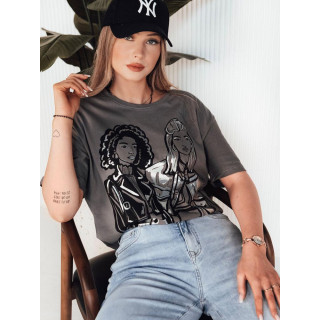 Ženska temno siva majica s potiskom