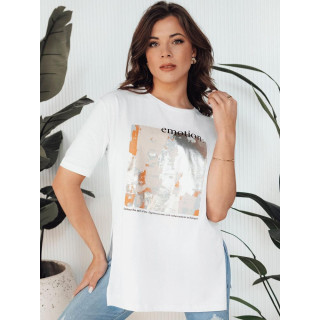 Ženska dolga bela majica s potiskom