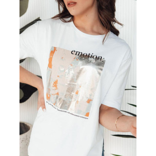 Ženska dolga bela majica s potiskom