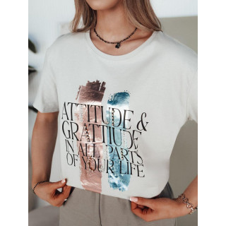 Svetlo siva ženska majica s potiskom