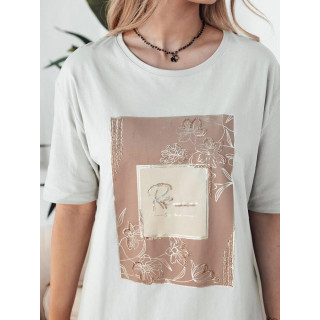 Siva ženska oversize majica z razporki