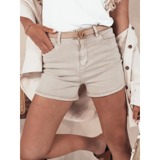 Ženske kratke hlače iz jeansa v bež barvi