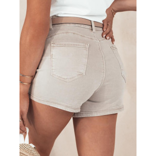 Ženske kratke hlače iz jeansa v bež barvi