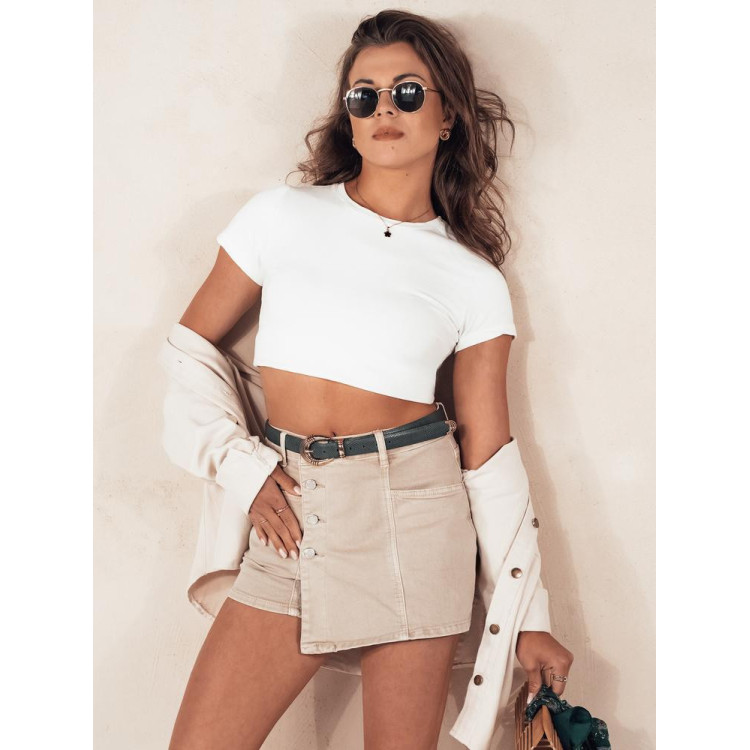 Žensko kratko krilo v bež barvi