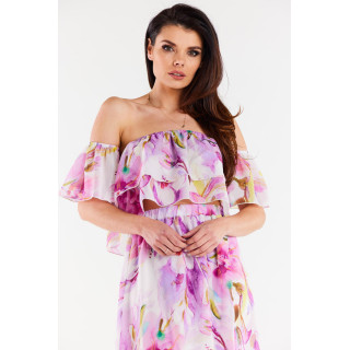 Vijolična kratka bluza iz šifona