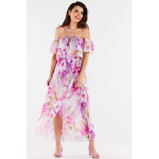 Vijolična kratka bluza iz šifona