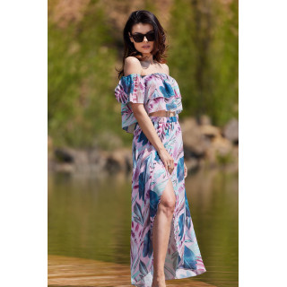 Ženska kratka bluza iz šifona