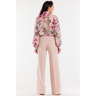 Bež ženska oversize majica z rožicami