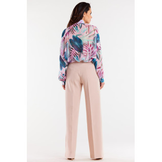 Oversize ženska srajca s tropskim vzorcem