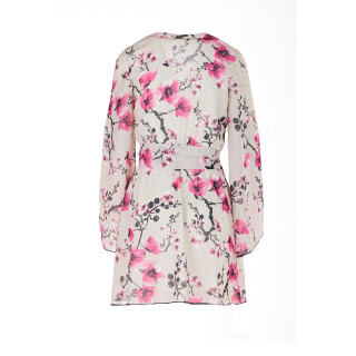 Bež kimono obleka s pasom