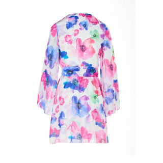 Kimono obleka s pisanimi rožami