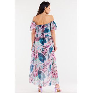 Asimetrično žensko krilo s tropskim vzorcem