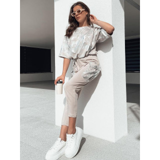 Ženski bež komplet z motivom tie dye