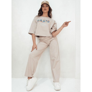 Ženski bež komplet s potiskom