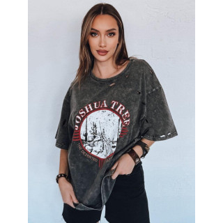 Temno siva oversize majica z luknjami