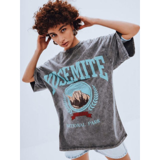 Temno siva ženska majica s potiskom