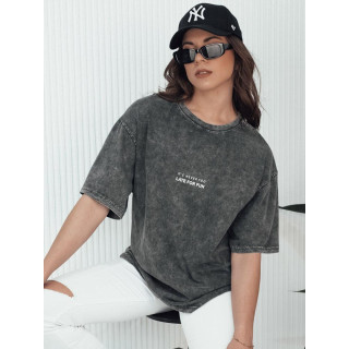 Temno siva ženska majica s potiskom