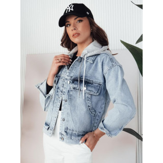 Svetlo modra ženska denim jakna s kapuco