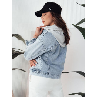Svetlo modra ženska denim jakna s kapuco