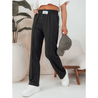 Ženske ohlapne črne hlače z elastiko v pasu