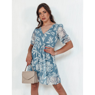 Ženska modra obleka z vzorcem