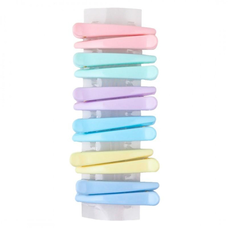 Komplet 12 pastelnih sponk za lase