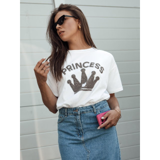 Ženska bela majica s potiskom PRINCESS