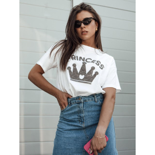 Ženska bela majica s potiskom PRINCESS