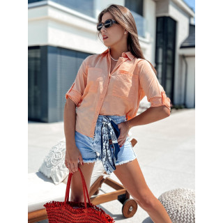 Elegantna ženska srajca v marelični barvi