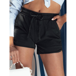 Črne ženske kratke hlače z elastiko v pasu